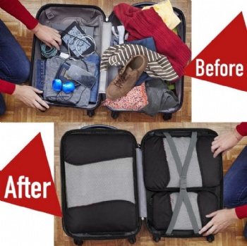Bespoken branding compression travel packing bag travel organizer packing cubes 6pcs