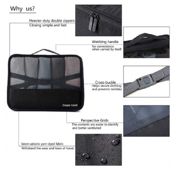 Factory direct branded compression travel packing bag travel organizer packing cubes 7pcs