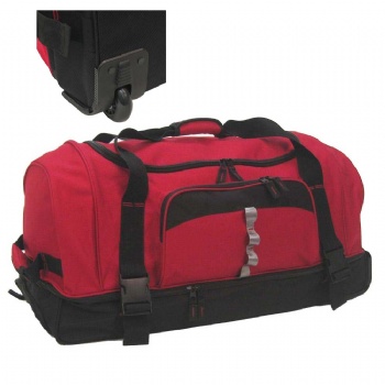 30 inch drop bottom rolling upright duffel bag wheeled with double deckers