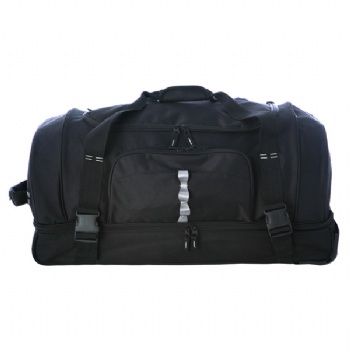 Large top loading rolling carry on wheeled travel duffle bag
