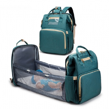 Folding Waterproof multifunctional Maternity Handbag Stroller nappy bed cribs baby Diaper Bag backpack with Bassinet for mom