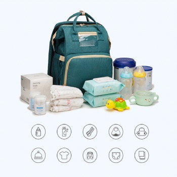 Folding Waterproof multifunctional Maternity Handbag Stroller nappy bed cribs baby Diaper Bag backpack with Bassinet for mom