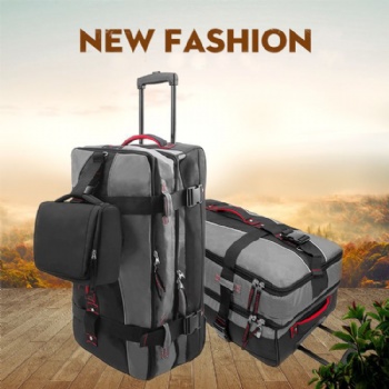 Exlarge 32 inch travel luggage bag wheeled dufflebag with 3 compartments