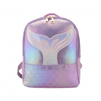 Groovy irridescent metallic sequined PU leather backpack women's rucksack