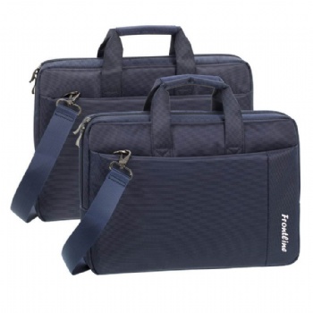 Blue slim laptop briefcase men's office bag travel shoulder computer bag