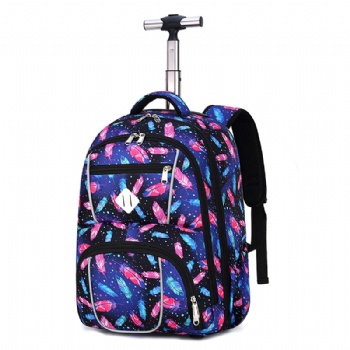 Bespoken printing trolley school backpack bags on wheels