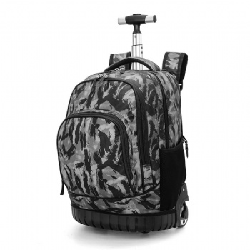 OEM Customisable heat transfer printing wheeled school backpack carry-on rolling bags