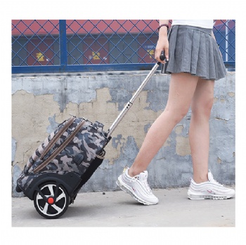 Fashion trolley camouflage backpack on BIG wheels