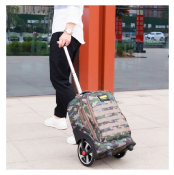 Fashion trolley camouflage backpack on BIG wheels
