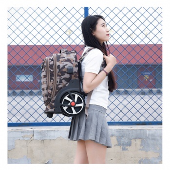 Fashion trolley camouflage backpack on BIG wheels