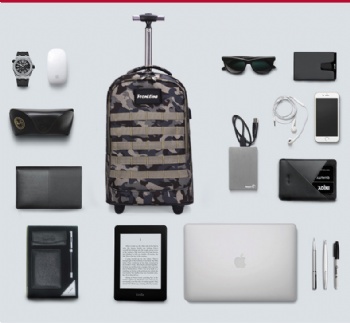 Fashion trolley camouflage backpack on BIG wheels
