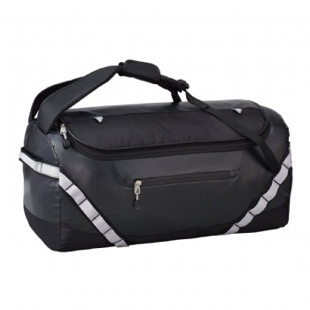 Lightweight water-resistant sports duffel as a duffel or backpack