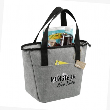 Trendy rPET 9 can tote style lunch cooler bag with leakproof PEVA lining