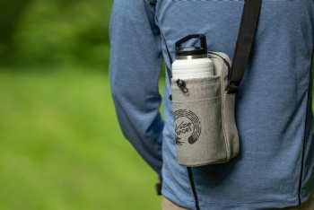 RPET made adjustable bottle sling cooler W/pouch for drinkware bottles